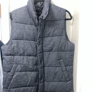 BANANA REPUBLIC FULL Zip BUTTON Sleeveless Navy Quilted Vest Men's size Med NWT